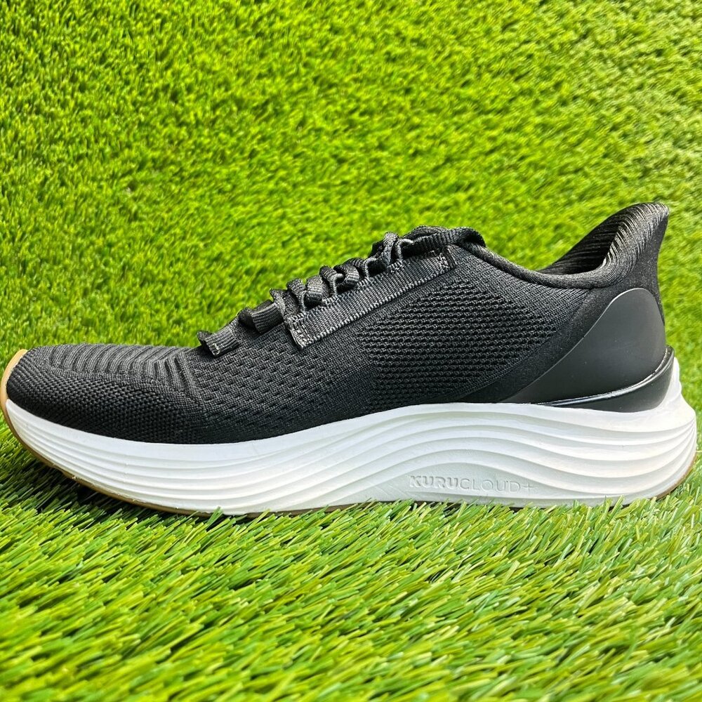 KURU Black and White Athletic Running Shoe with Rose Gold Logo - Picture 2 of 10